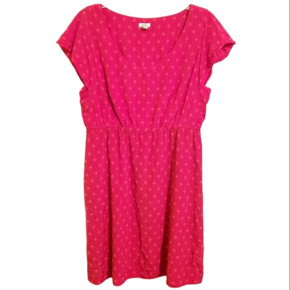 Fossil L Red Printed Silk Dress - Picture 1 of 5